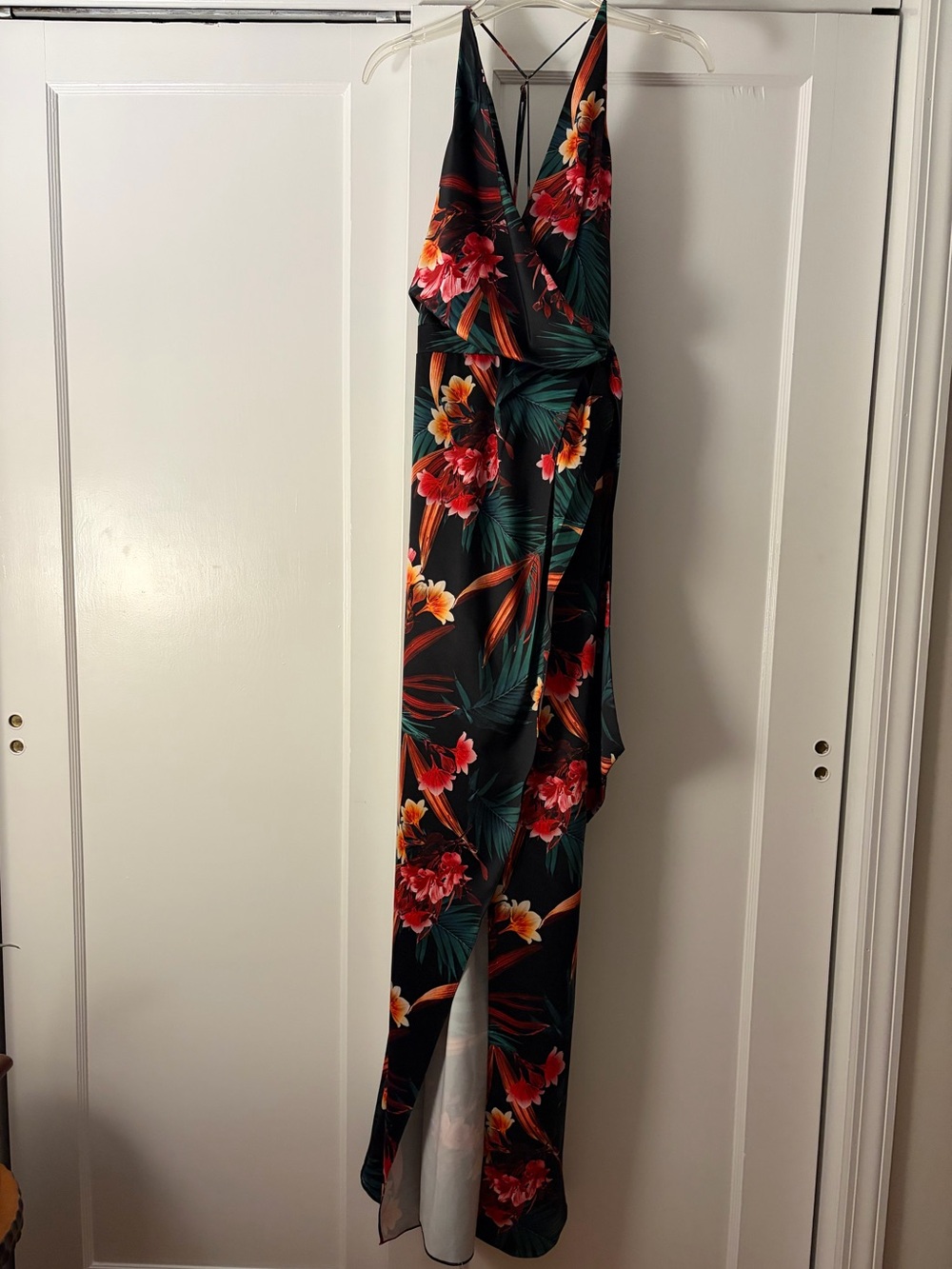 Bloomingdale's Black Tropical Floral Maxi Dress